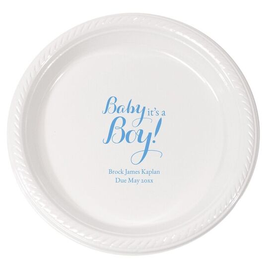 Personalized Baby It's A Boy Plastic Plates